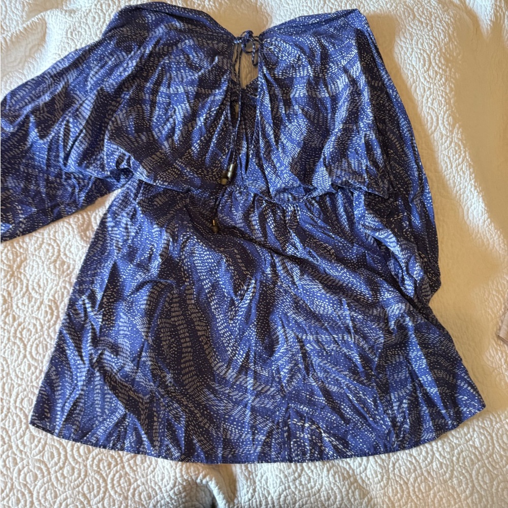 H&M Navy Patterned Mini Dress - Picture 2 of 4